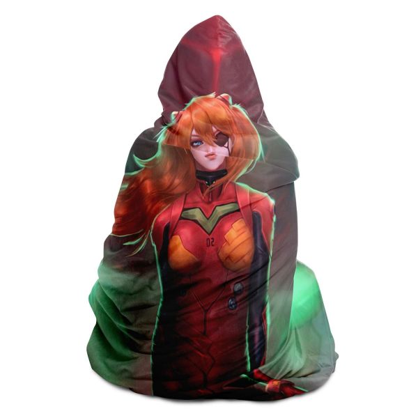 Evangelion Asuka Political 3D Hooded Blanket Official Evangelion Merch