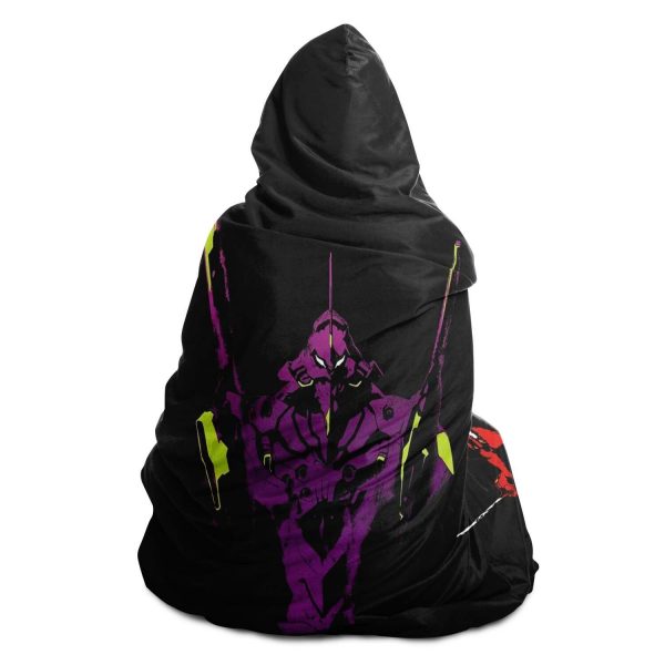 Evangelion Unit-01 EVA 02 EVA 03 Hooded Blanket Official Evangelion Merch