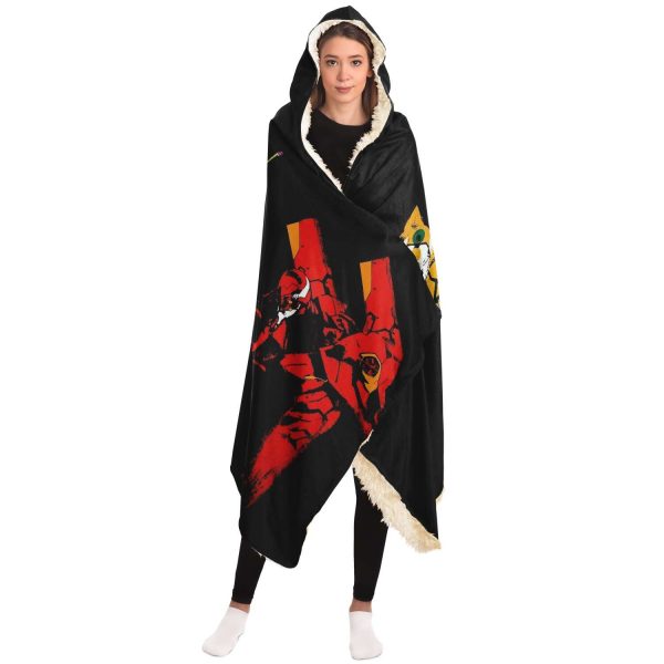 Evangelion Unit-01 EVA 02 EVA 03 Hooded Blanket Official Evangelion Merch