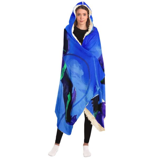 Evangelion Unit-01 Blue Sky Hooded Blanket Official Evangelion Merch