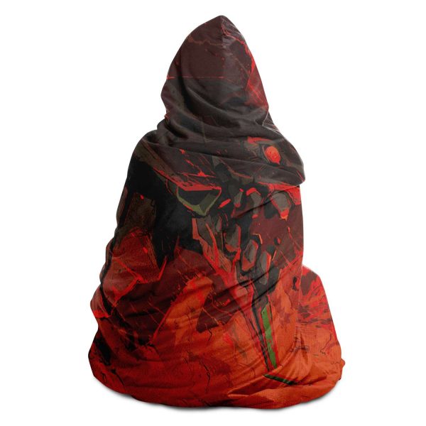Evangelion Red Black 3D Hooded Blanket Official Evangelion Merch