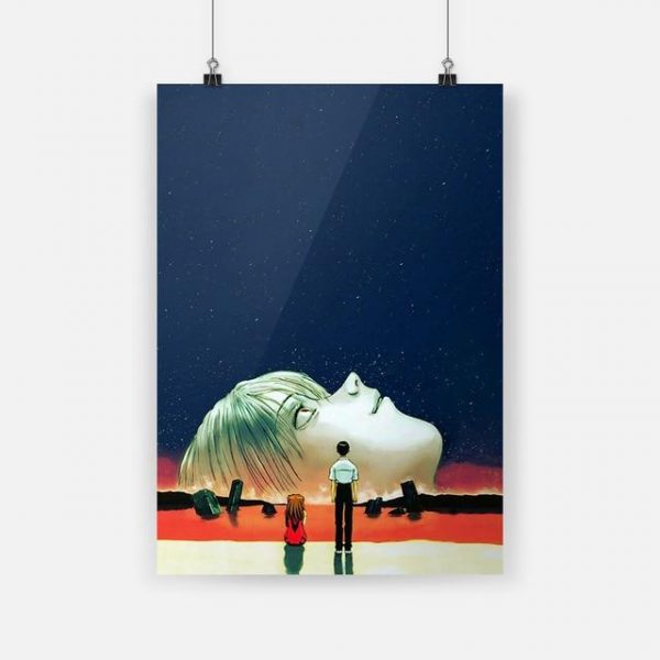 Evangelion Face Rei Ayanami Canvas Wall Art Official Evangelion Merch