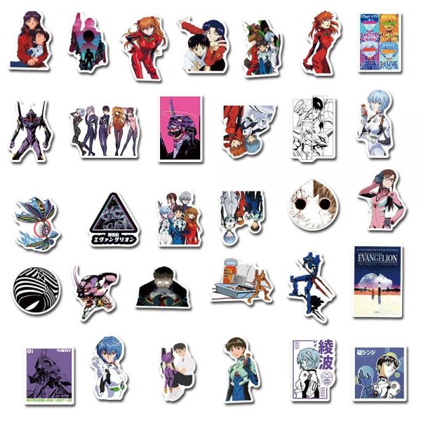 30/50PCS Evangelion Character Graffiti Waterproof Stickers Official Evangelion Merch