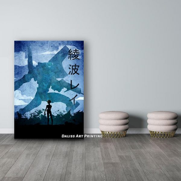 Anime Rei Blue Evangelion Wall Art Official Evangelion Merch