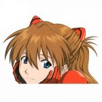 13cm x 9.1cm Asuka Vinyl Car Sticker Waterproof Official Evangelion Merch