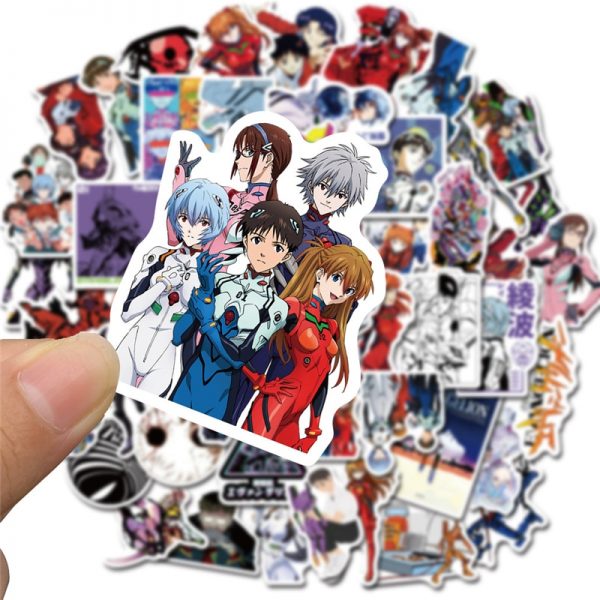 50PCS Cartoon Anime Evangelion Sticker Genesis Japanese Comic Decal Waterproof DIY Car Suitcase Graffiti Guitar Sticker 3 - Evangelion Merch