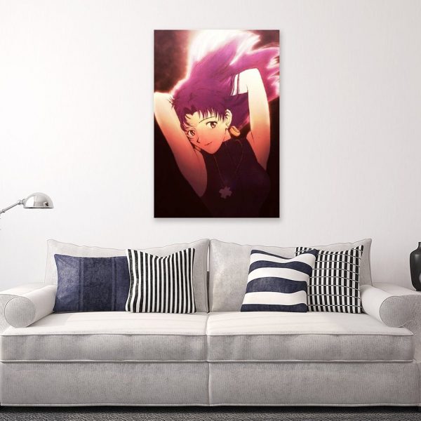 Anime Evangelion Misato GirlCanvas Painting Wall Art Posters and Prints Wall Pictures for Living Room Decoration 4 - Evangelion Merch
