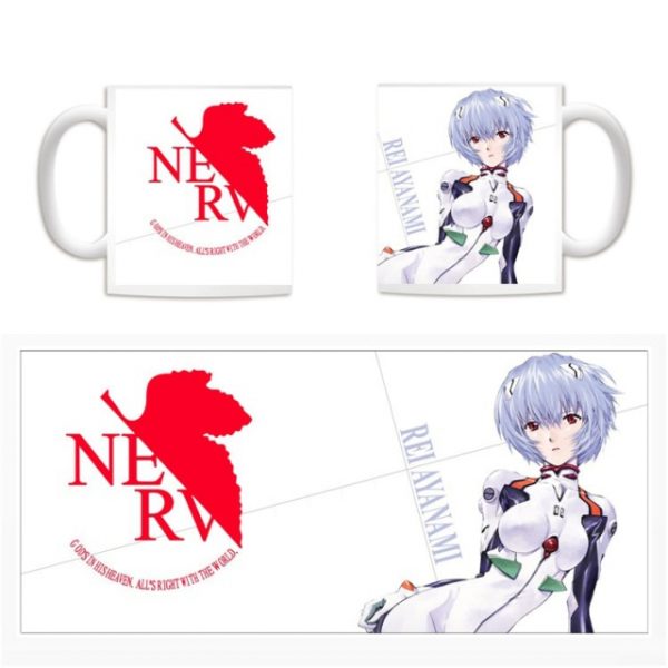 Anime Neon gensis Evagenlion Ayanami Rei Asuka Mari Beautiful Ceramic Mug Water Cup - Evangelion Merch