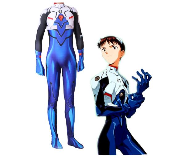 EVA Evangelion Shinji Cosplay Costume Lycra Superhero Halloween Bodysuit Jumpsuits Zentai Suis - Evangelion Merch