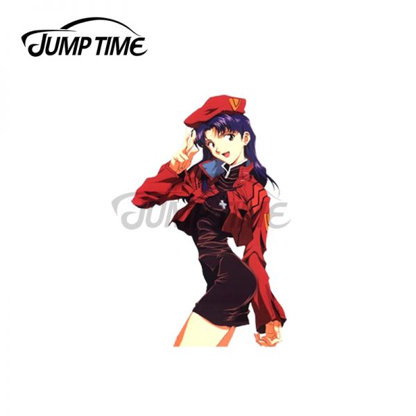 Jump Time 13 x 5 8cm Car Stickers and Decals For Misato Katsuragi Kawii Girl Creative - Evangelion Merch
