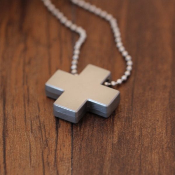 New Stainless Steel Necklace for Women Men Jesus Crystal Cross Pendant Necklaces Gold Silver Cross Fashion 2 - Evangelion Merch