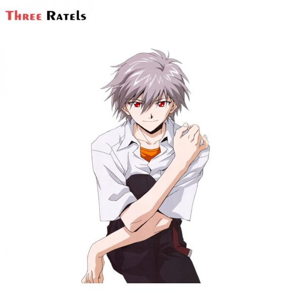 Three Ratels F303 Kaworu Nagisa Japan Anime Stickers for Laptop Skateboard Car motorcycle Decal 3 - Evangelion Merch