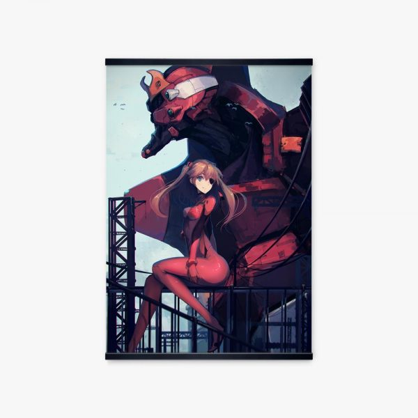 Evangelion Unit 02 Machine Asuka Japan Manga Girls Poster Wall Art Print Canvas Painting Anime Picture - Evangelion Merch