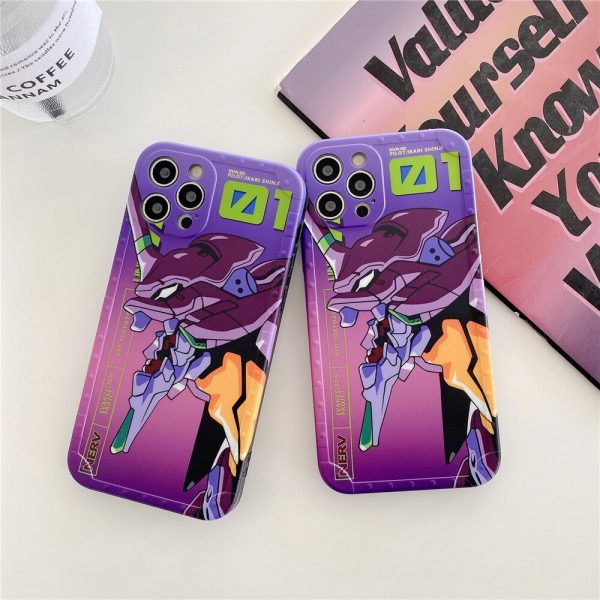 Japanese anime Evangelion silicone Phone Case for iPhone 12 Pro Max 11 7 8 Plus XR 1 - Evangelion Merch