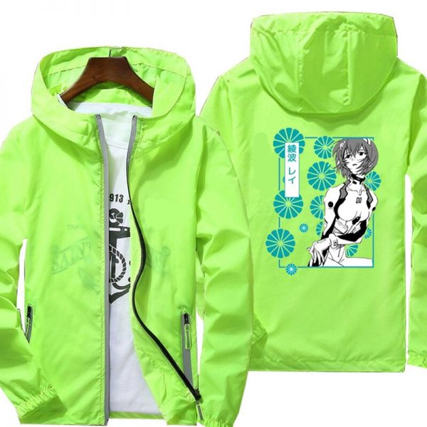 Eva 01 Evangelion Manga Jacket Spring Autumn reflective zipper Windbreaker waterproof Jackets men street Hooded thin - Evangelion Merch