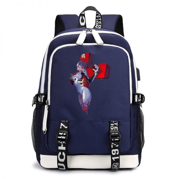 Evangelion printed USB backpack men and women travel backpack large capacity youth school bag student school 1 - Evangelion Merch