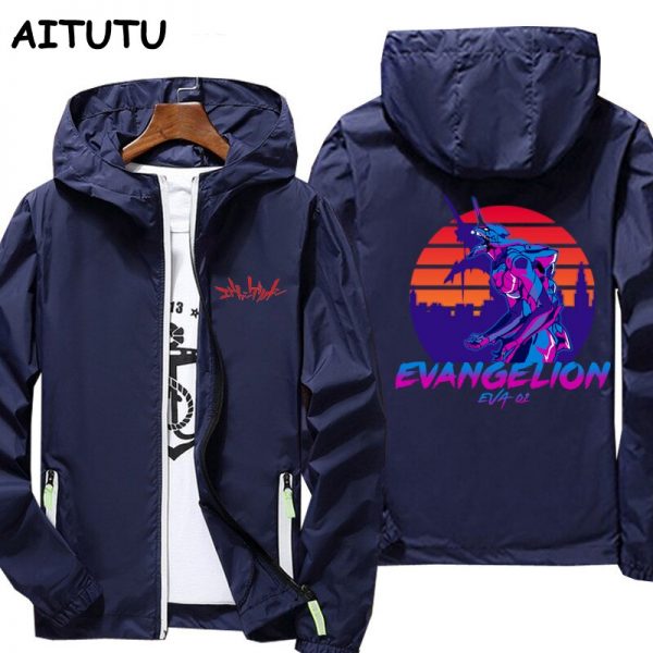 Jacket spring autumn fashion print top men s casual Eva 01 Evangelion Manga zipper jacket men 2 - Evangelion Merch