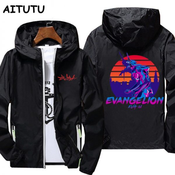 Jacket spring autumn fashion print top men s casual Eva 01 Evangelion Manga zipper jacket men 3 - Evangelion Merch