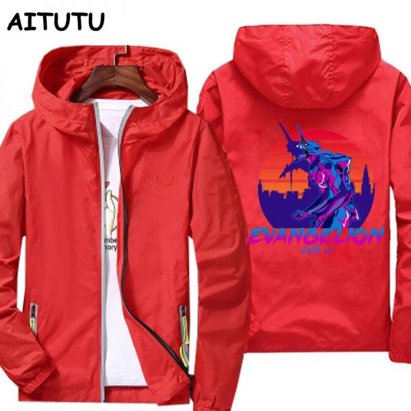 Jacket spring autumn fashion print top men s casual Eva 01 Evangelion Manga zipper jacket men 4 - Evangelion Merch