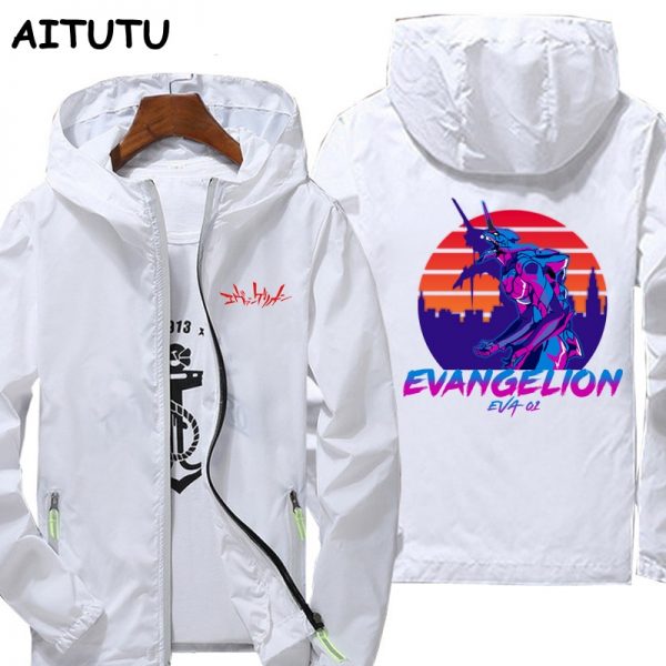 Jacket spring autumn fashion print top men s casual Eva 01 Evangelion Manga zipper jacket men - Evangelion Merch