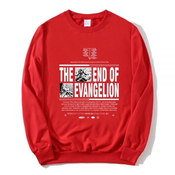 Anime The End of Evangelion Fashion Vintage Sweatshirt Comfortable Men Tracksuit Letter Print Fashion Casual Harajuku 4 - Evangelion Merch