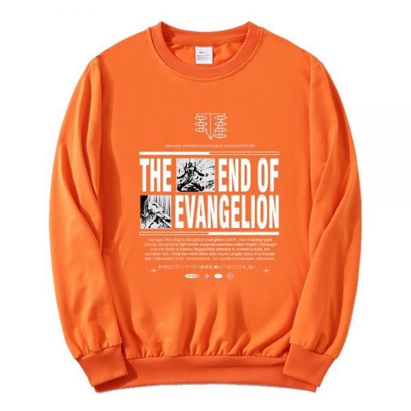 Anime The End of Evangelion Fashion Vintage Sweatshirt Comfortable Men Tracksuit Letter Print Fashion Casual Harajuku 5 - Evangelion Merch