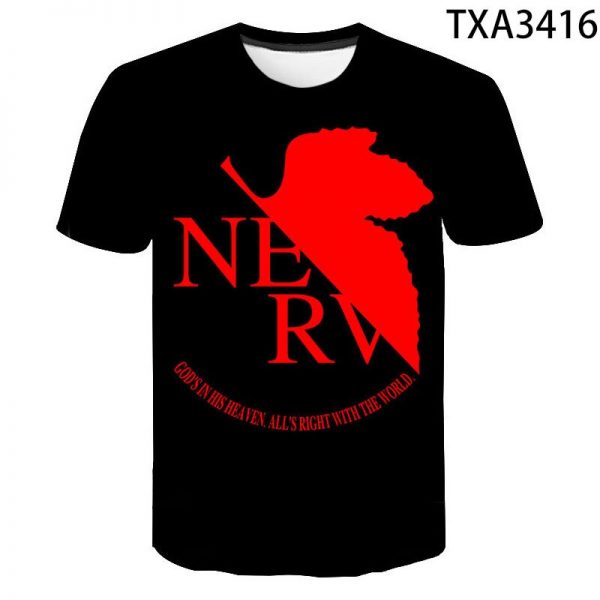 2021 Hot Sale Nerv Evangelion 3D Printed T shirt Unisex Fashion Popular Casual Harajuku Short Sleeve 1 - Evangelion Merch
