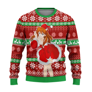 Evangelion Sweater - Neon Genesis Asuka Langley Sohryu Ugly Christmas Sweater