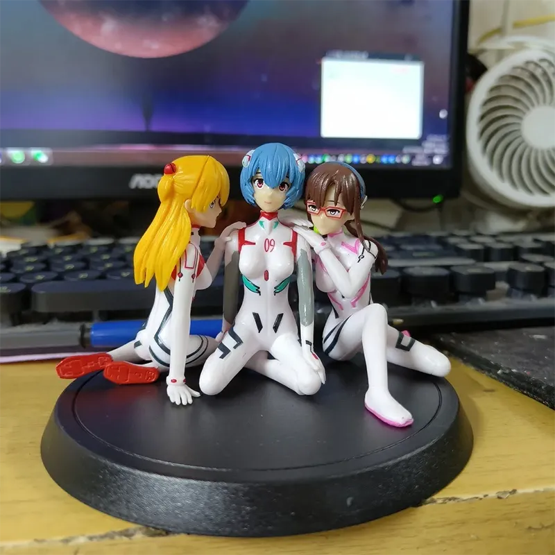 Evangelion Figures - 3pcs/Set 8cm EVA Ayanami Rei Makinami Action Figure 6 - Evangelion Merch Evangelion Figures - 3pcs/Set 8cm EVA Ayanami Rei Makinami Action Figure - Image 6