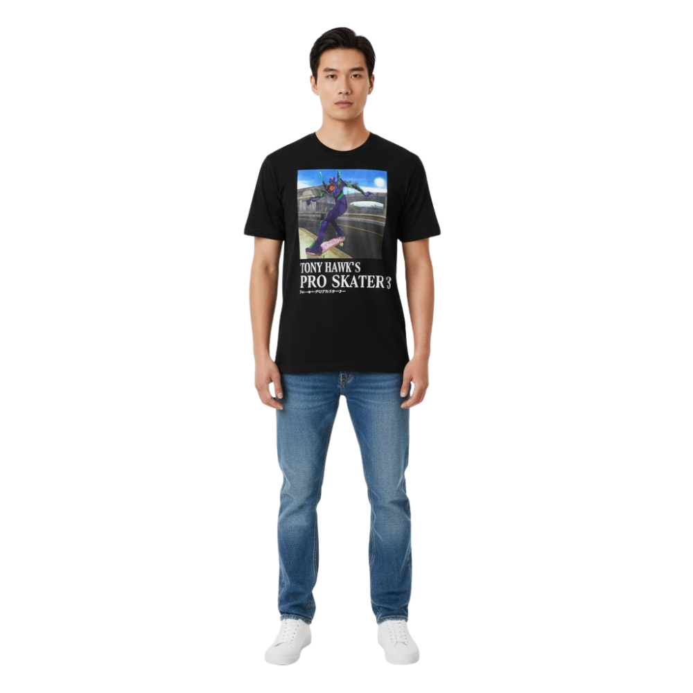 Evangelion T-shirts – Tony Hawk's Pro Skater Anime Classic T-shirt 2 - Evangelion Merch Evangelion T-shirts – Tony Hawk's Pro Skater Anime Classic T-shirt - Image 2