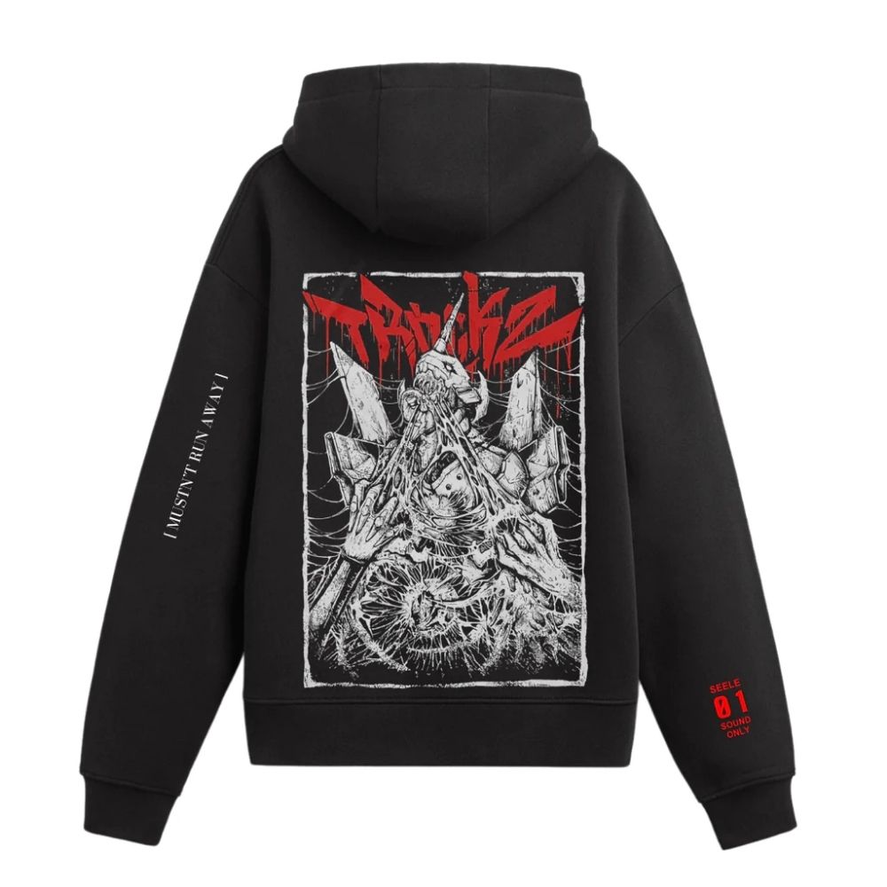 Evangelion Hoodies – Evangelion "CALAMITY" Anime Pullover Hoodie 3 - Evangelion Merch Evangelion Hoodies – Evangelion "CALAMITY" Anime Pullover Hoodie - Image 3