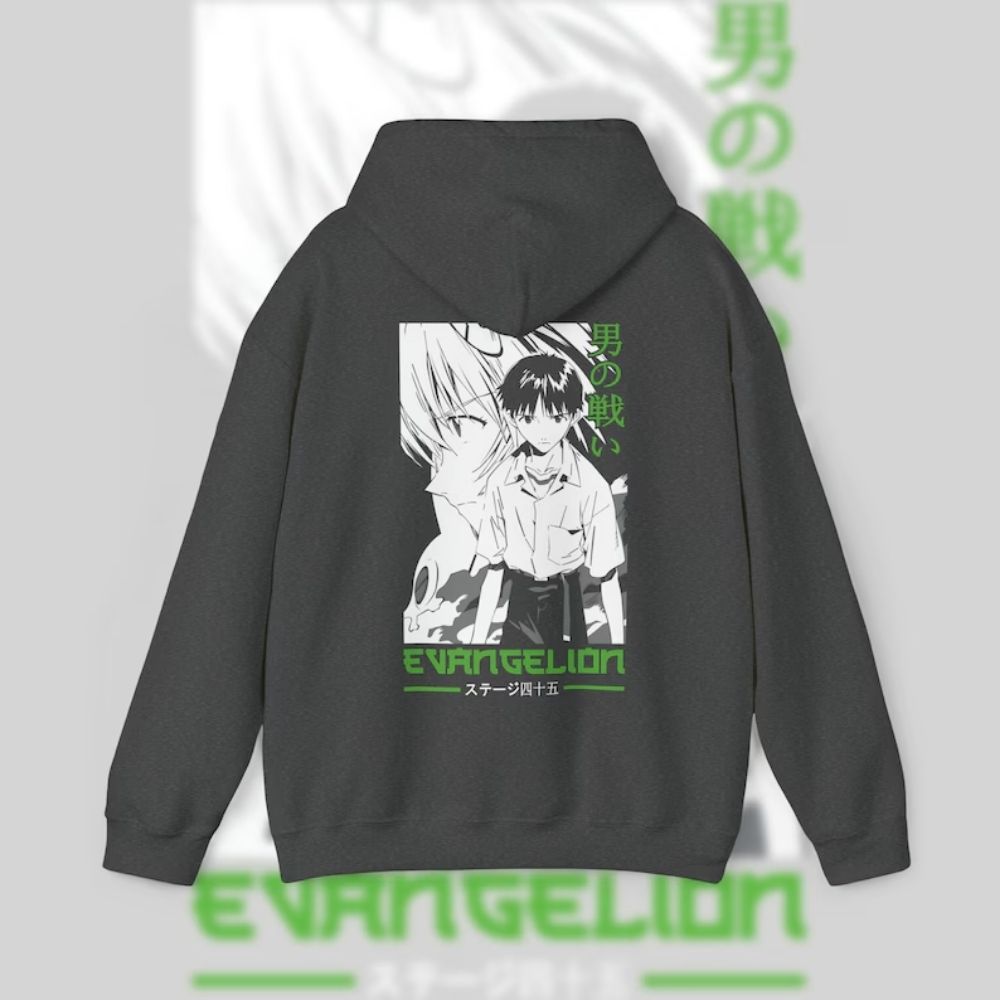 Evangelion Hoodies – Evangelion Shinji Ikari Pullover Hoodie 3 - Evangelion Merch Evangelion Hoodies – Evangelion Shinji Ikari Pullover Hoodie - Image 3