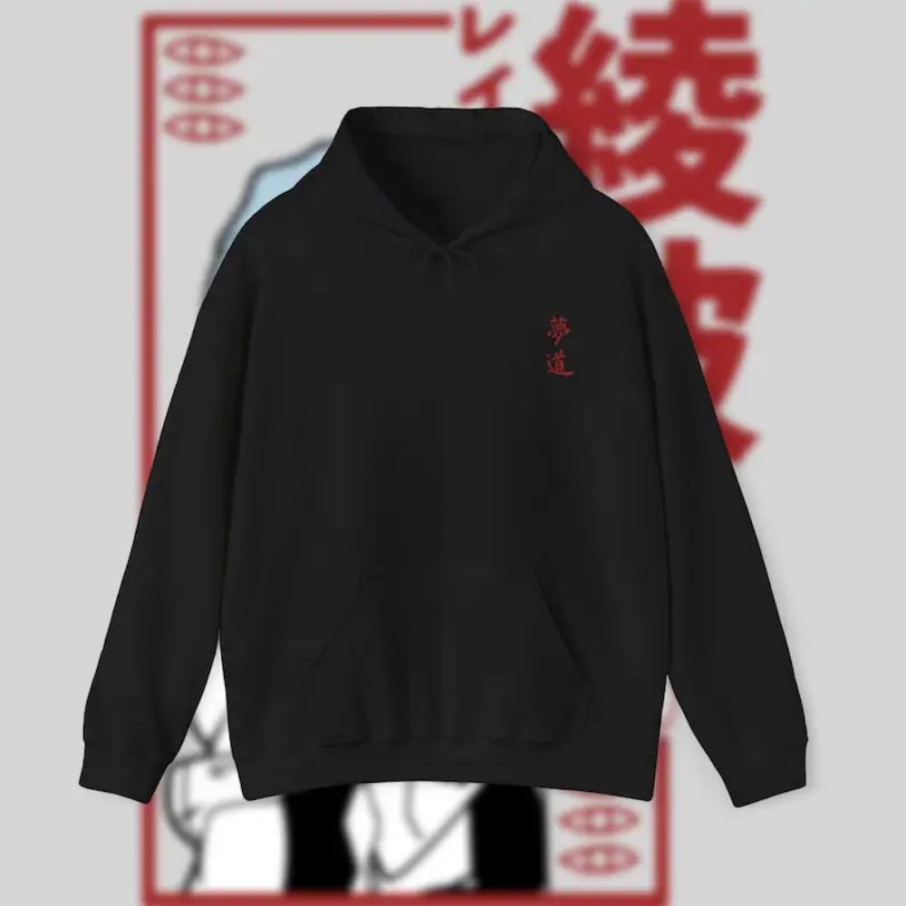 Evangelion Hoodies – Rei Ayanami Retro Pullover Hoodie 4 - Evangelion Merch Evangelion Hoodies – Rei Ayanami Retro Pullover Hoodie - Image 4