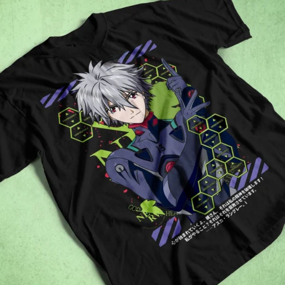Evangelion T-shirts – Nagisa Kaworu Neon Genesis Evangelion T-shirt 3 - Evangelion Merch Evangelion T-shirts – Nagisa Kaworu Neon Genesis Evangelion T-shirt - Image 3