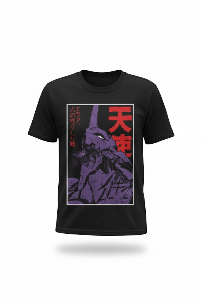 Anime Shirt Neon Genesis Evangelion Eva Unit 01 Japanese Black T-shirt 1 - Evangelion Merch Anime Shirt Neon Genesis Evangelion Eva Unit 01 Japanese Black T-shirt