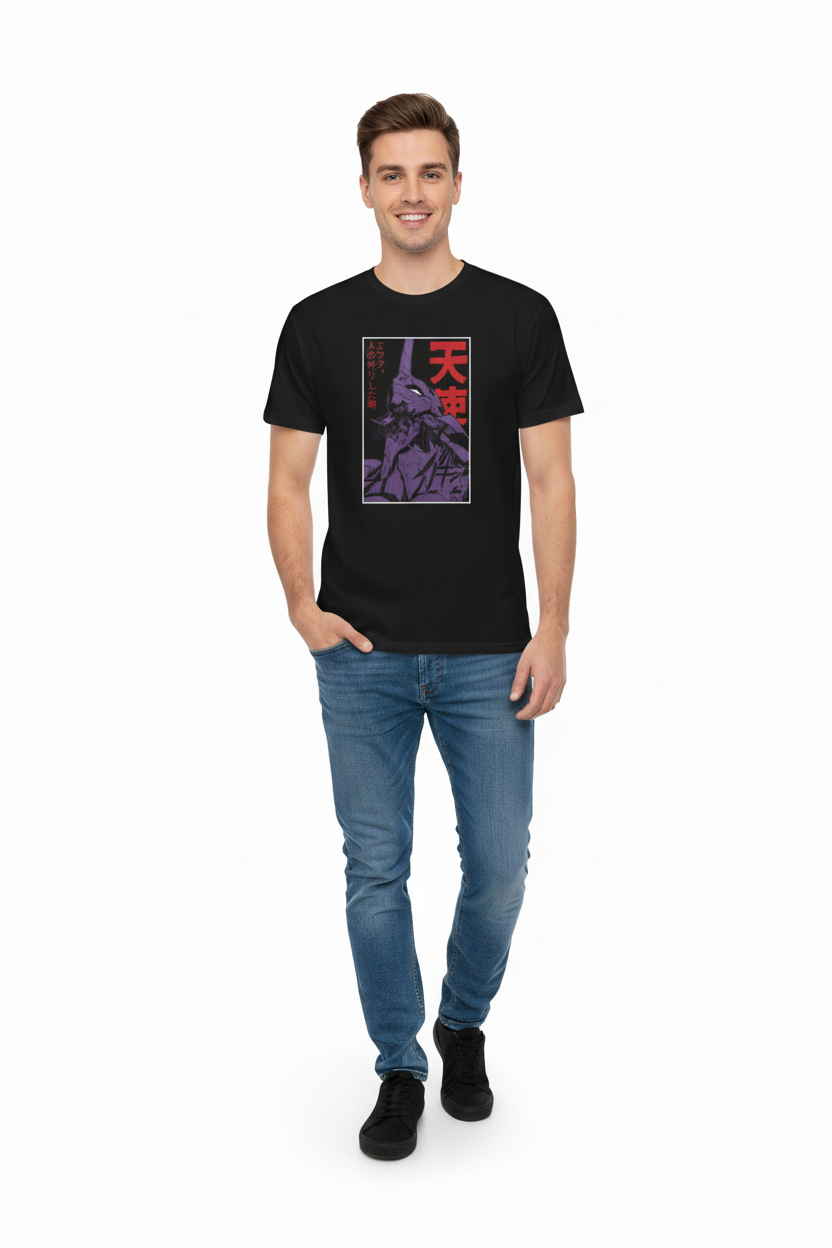 Anime Shirt Neon Genesis Evangelion Eva Unit 01 Japanese Black T-shirt 2 - Evangelion Merch Anime Shirt Neon Genesis Evangelion Eva Unit 01 Japanese Black T-shirt - Image 2