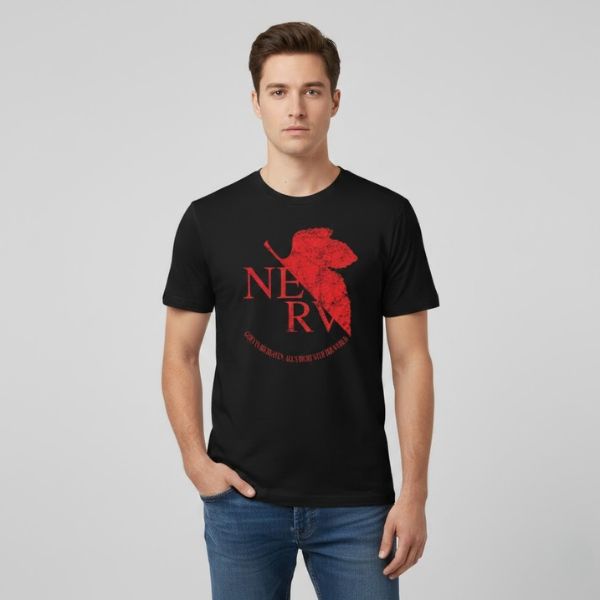 Evangelion Vintage Nerv TTPM2402 T-Shirt 2 - Evangelion Merch Evangelion Vintage Nerv TTPM2402 T-Shirt - Image 2