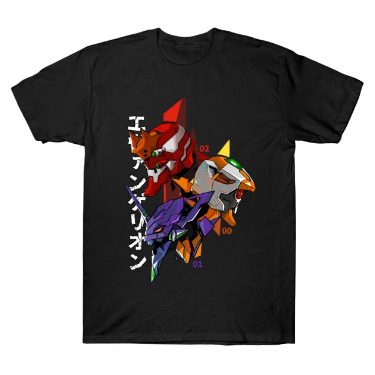 Evangelion Three Head Profile TTPM1202 T-Shirt