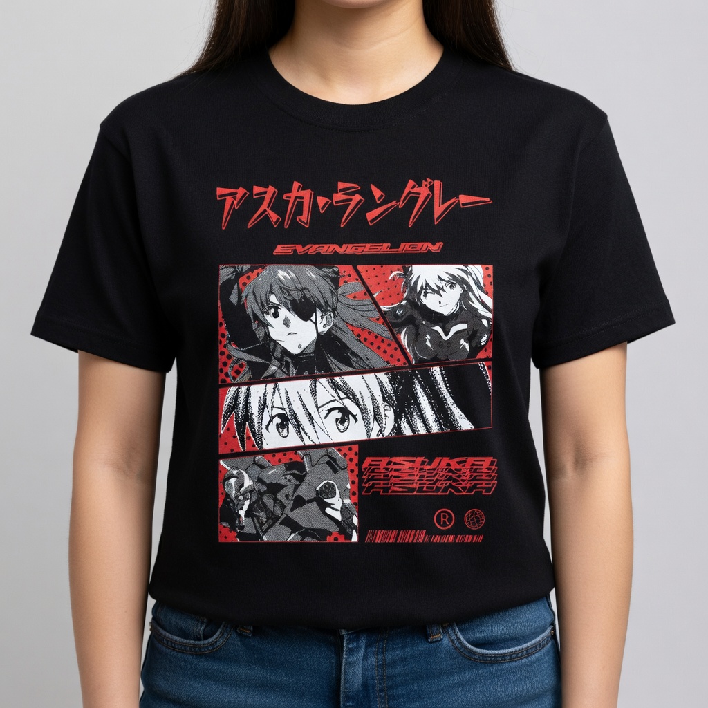 Evangelion Asuka Fighter TTPM0304 T-Shirt 2 - Evangelion Merch Evangelion Asuka Fighter TTPM0304 T-Shirt - Image 2